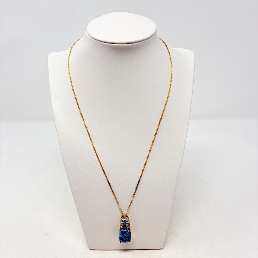 Shop LC Mojave Blue Turquoise/Electric Blue Topaz Pendant with Chain 20in‎ 5309